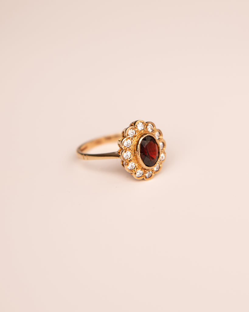 Josephine 9ct Gold Vintage Garnet Ring
