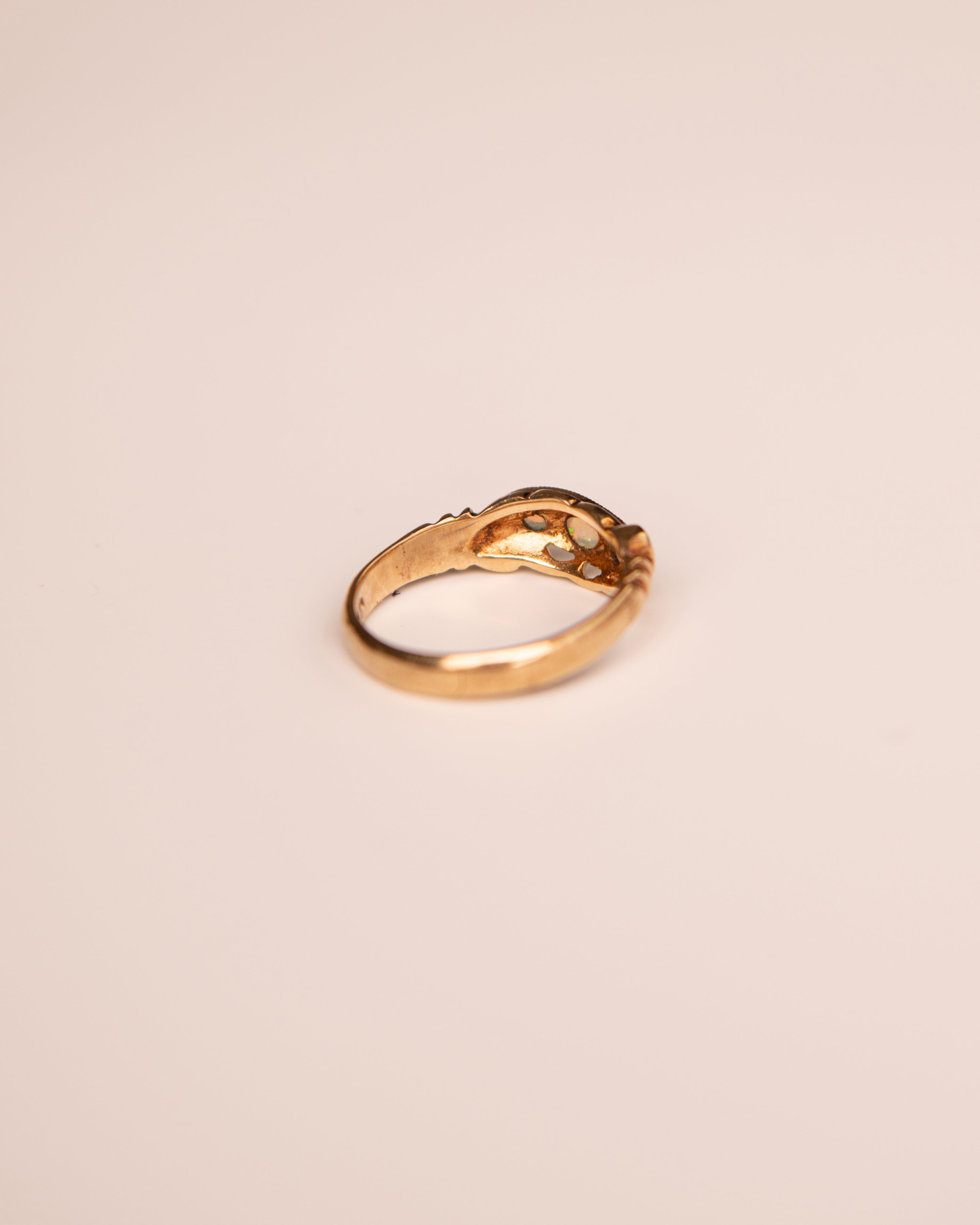 Persephone 9ct Gold Opal Scroll Ring