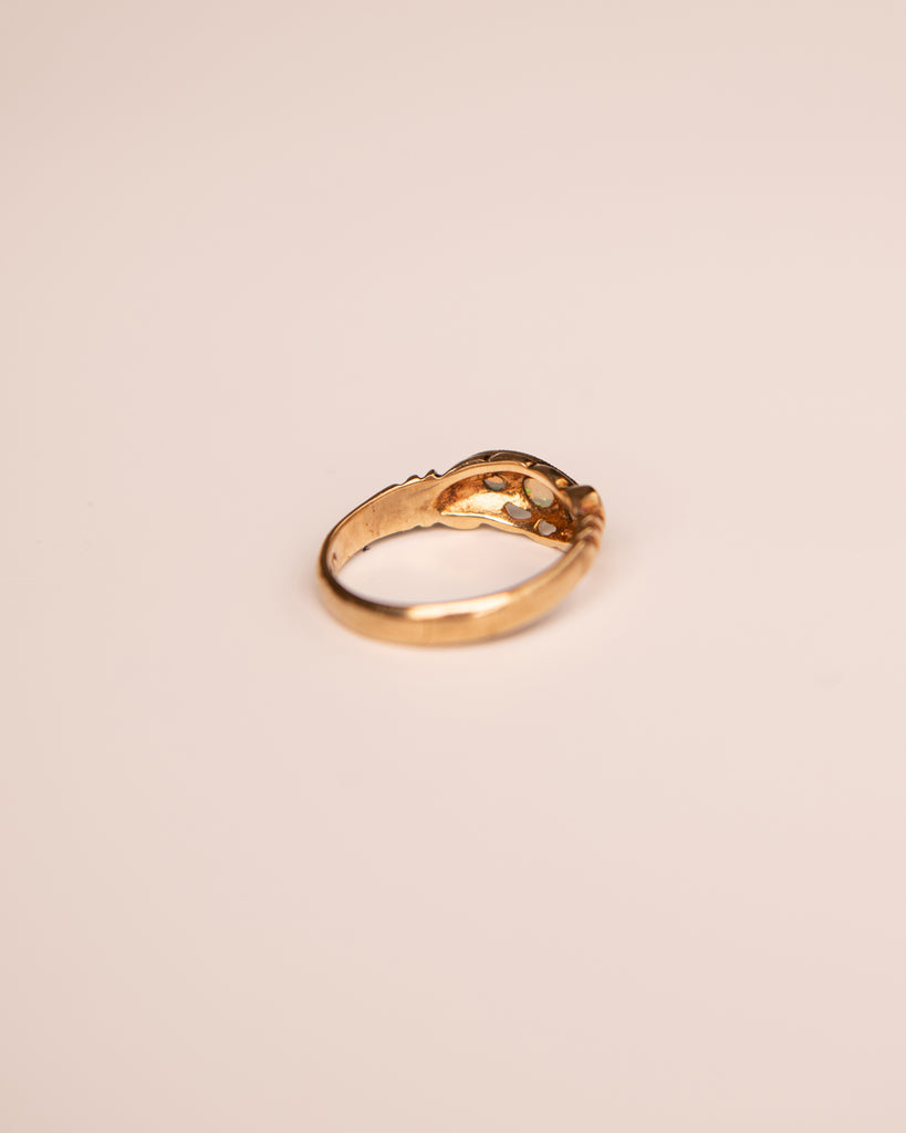 Persephone 9ct Gold Opal Scroll Ring