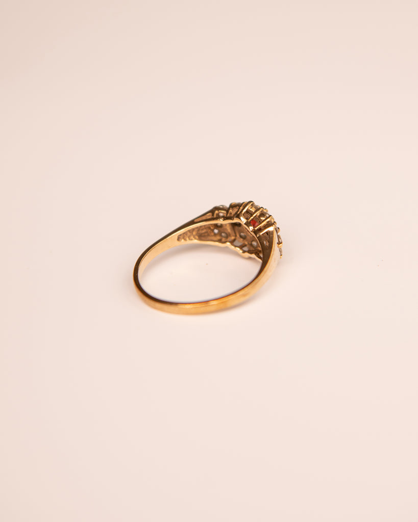 Fleur 9ct Gold Garnet Cluster Ring