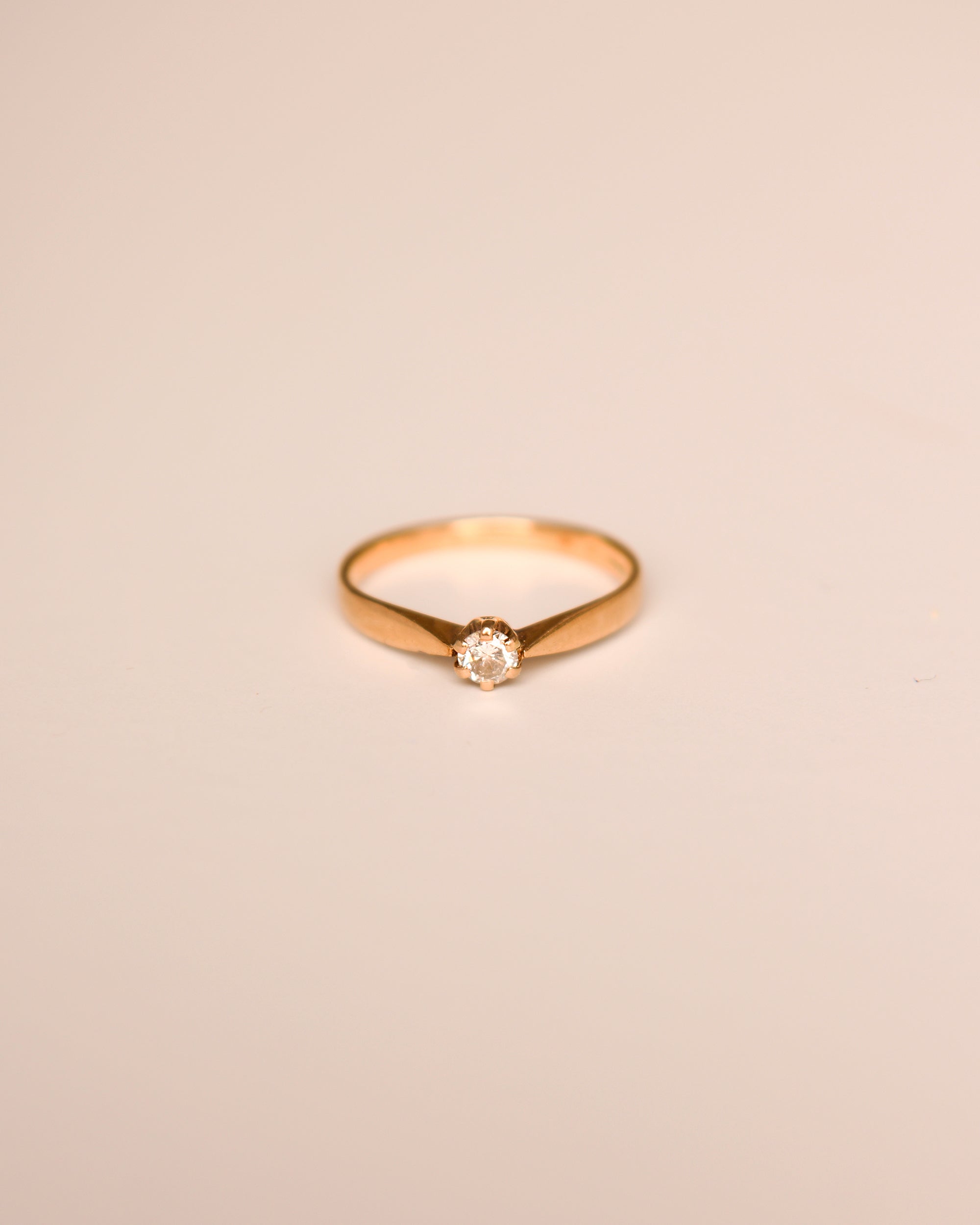 Image of Alice 9ct Gold Vintage Solitaire Diamond Ring