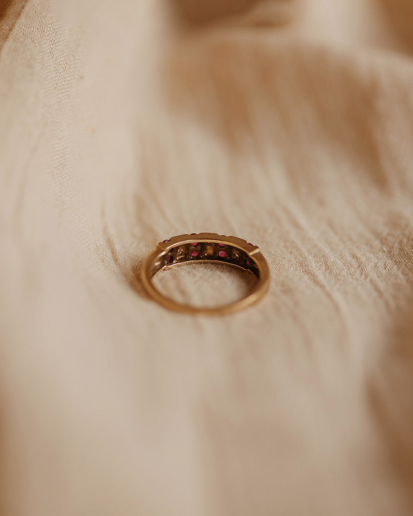 Alice 9ct Gold Vintage Ruby & Diamond Ring
