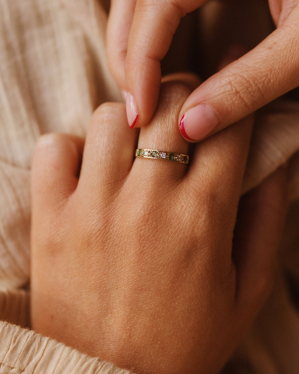 Clarice 9ct Gold Emerald & Diamond Ring