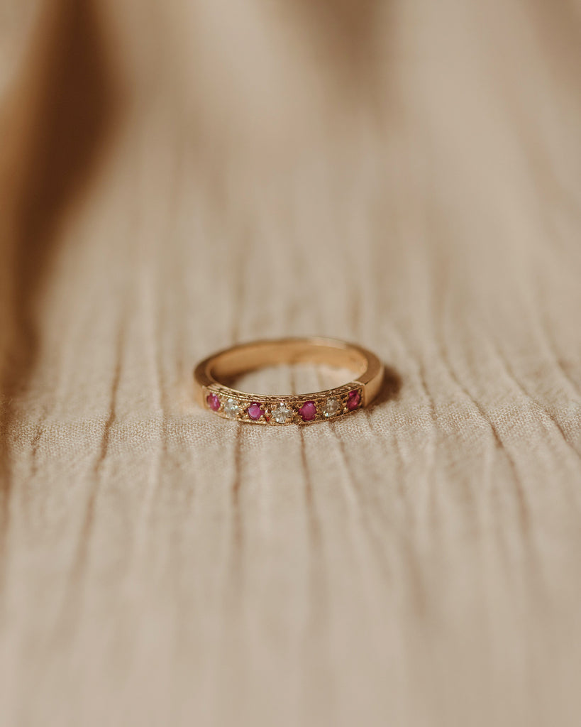 Nellie 9ct Gold Ruby & Diamond Ring