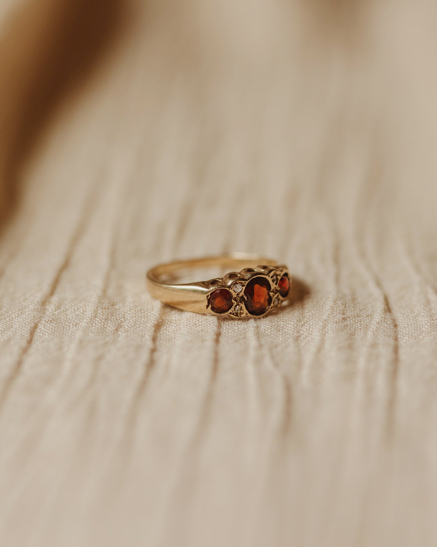 Virginia 9ct Gold Garnet & Diamond Ring