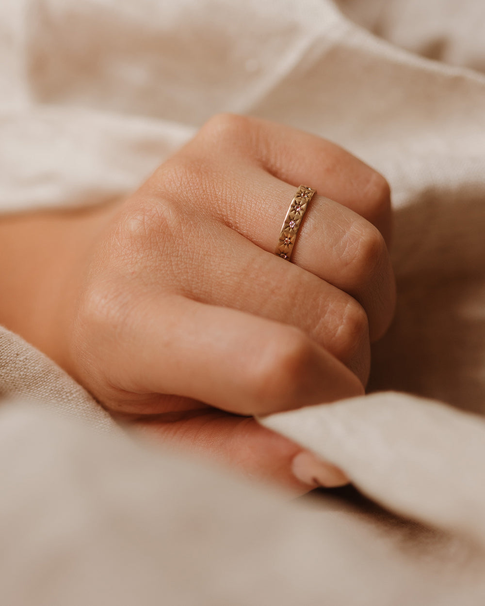 Vivian 9ct Gold Starburst Eternity Ring