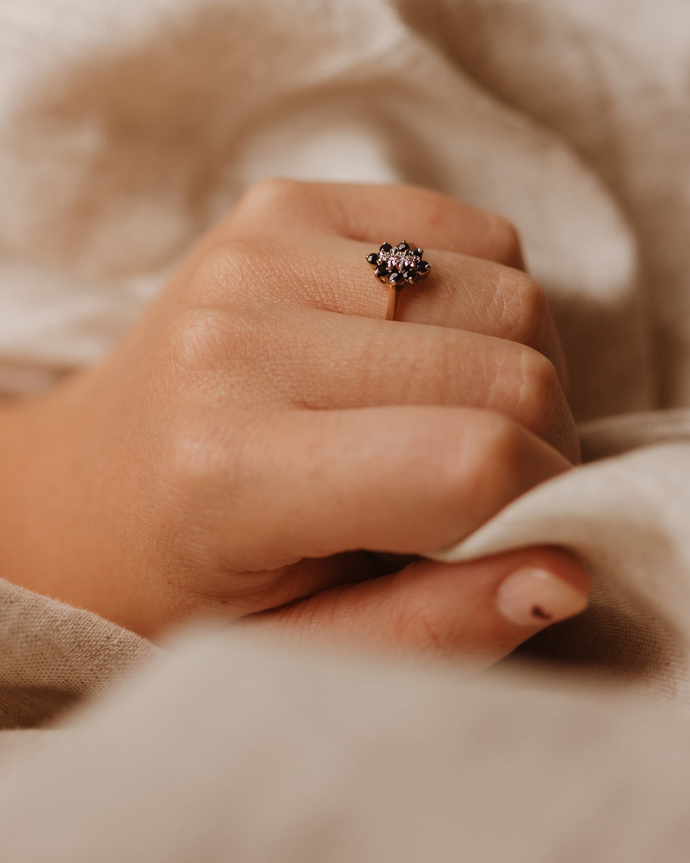 June 9ct Gold Sapphire & Diamond Ring