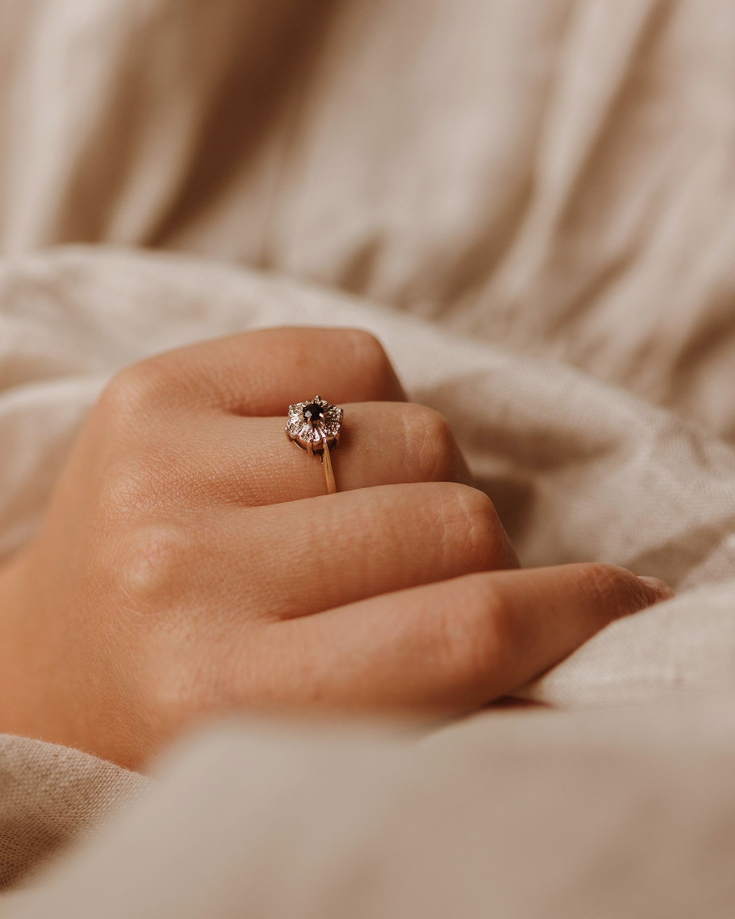 Image of Clarice 9ct Gold Sapphire & Diamond Ring