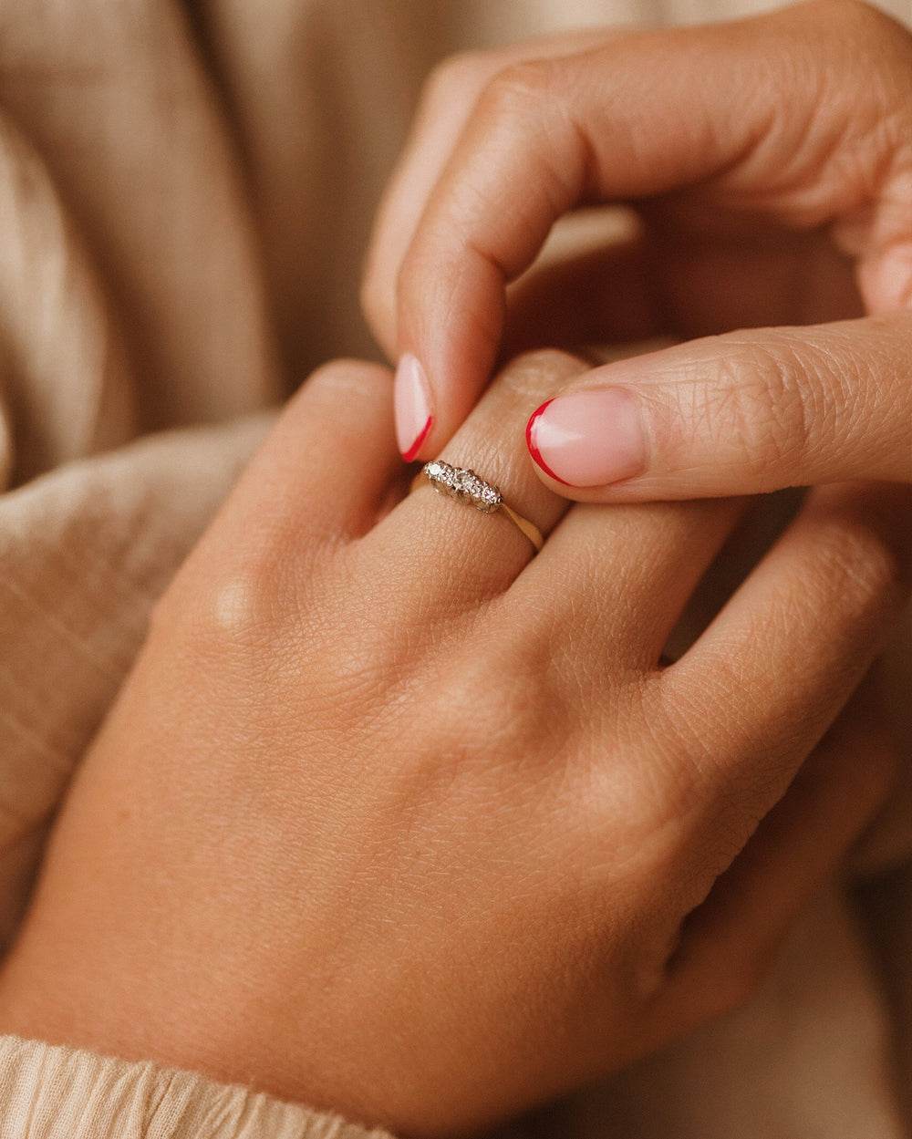 Peggy 18ct Gold Diamond Trilogy Ring