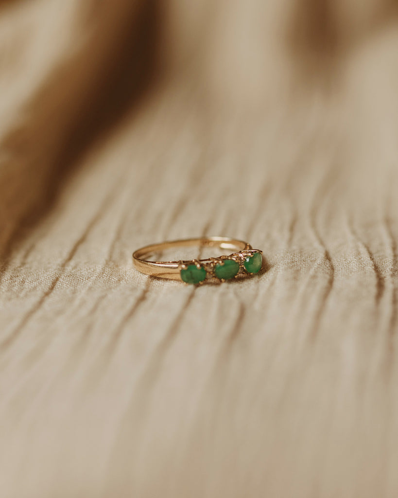 Cicely 10ct Gold Emerald & Diamond Ring