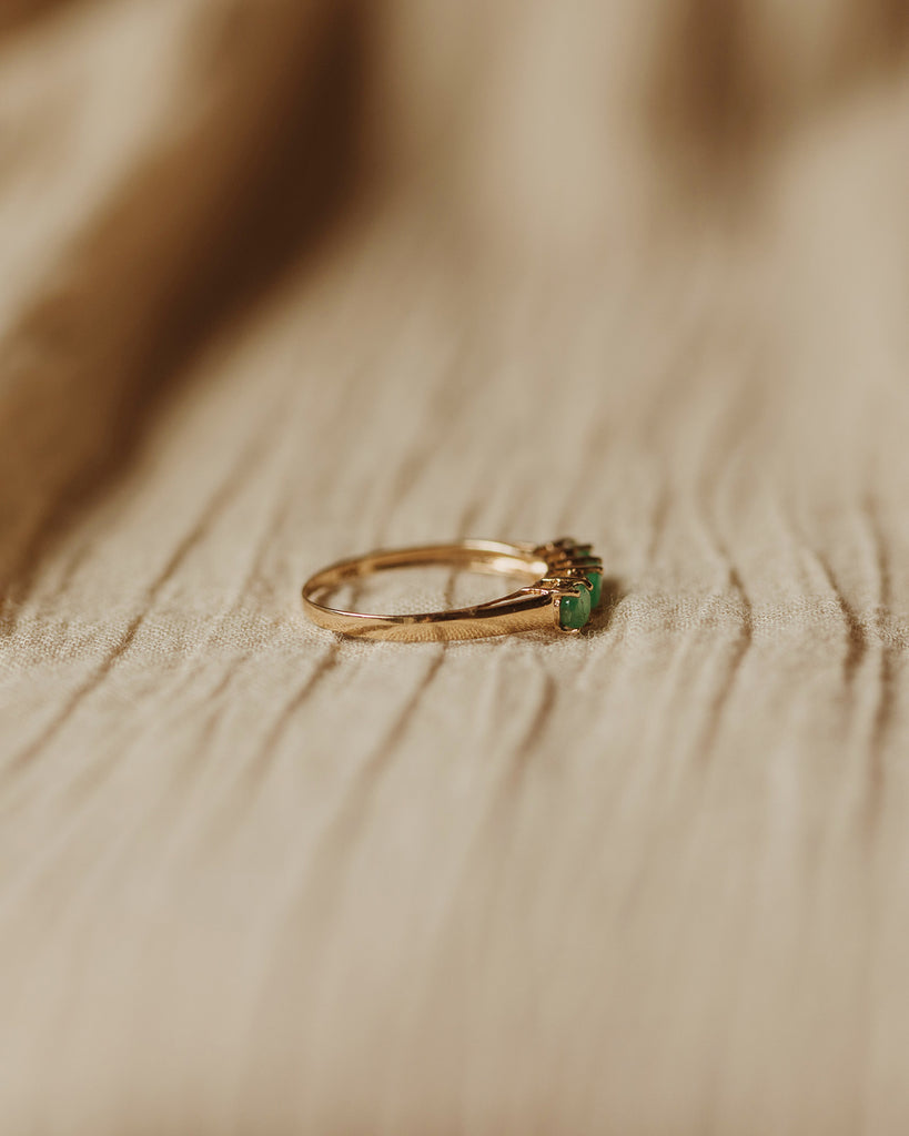 Cicely 10ct Gold Emerald & Diamond Ring