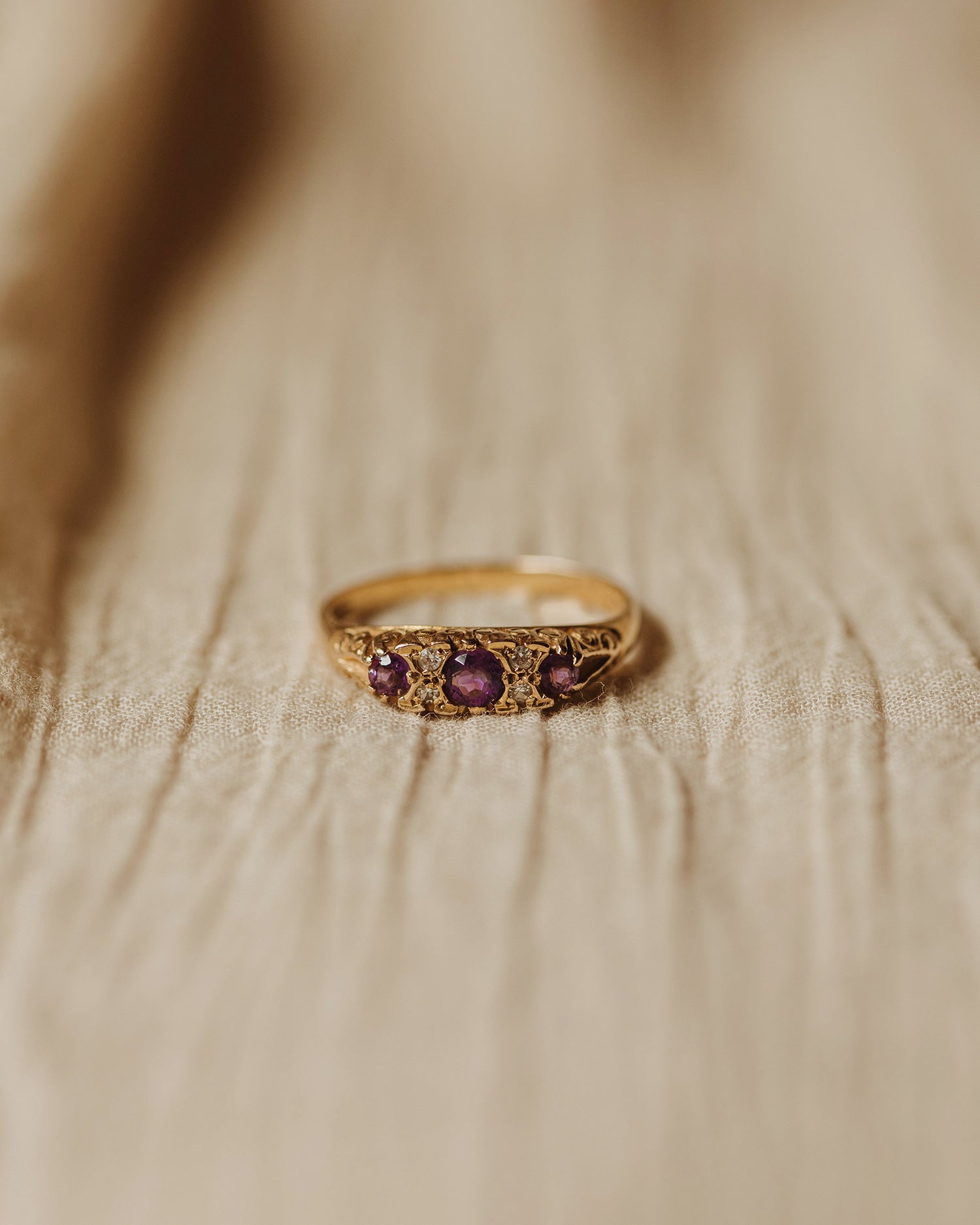 Image of Gretchen 9ct Gold Amethyst Ring
