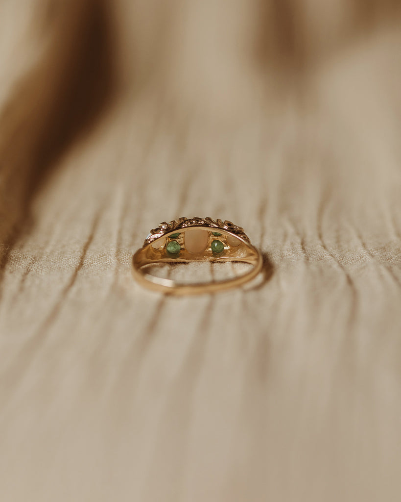 Martha 9ct Gold Opal & Emerald Ring