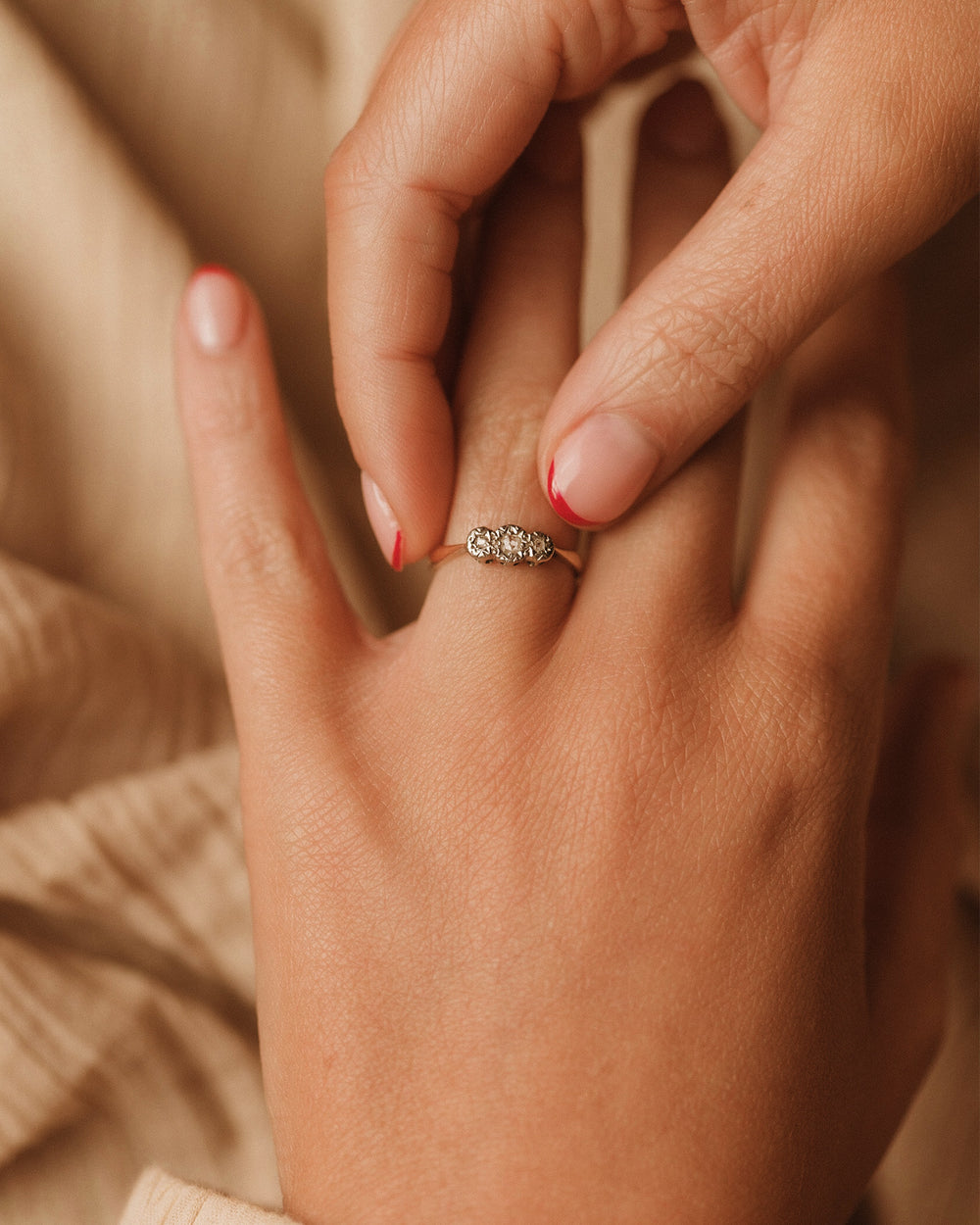 Guinevere 9ct Gold Diamond Trilogy Ring