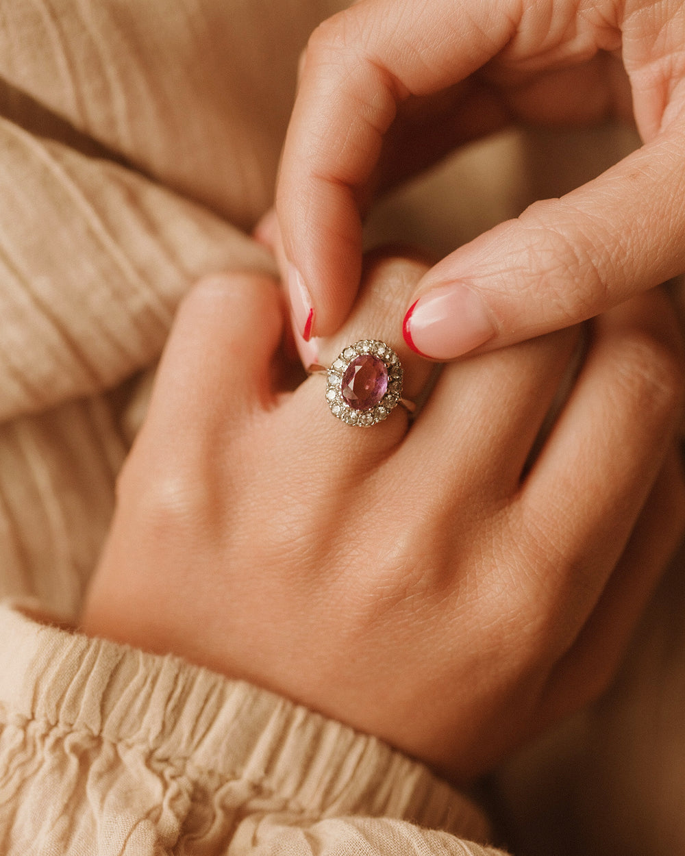 Priscilla 1968 9ct Gold Amethyst Cluster Ring