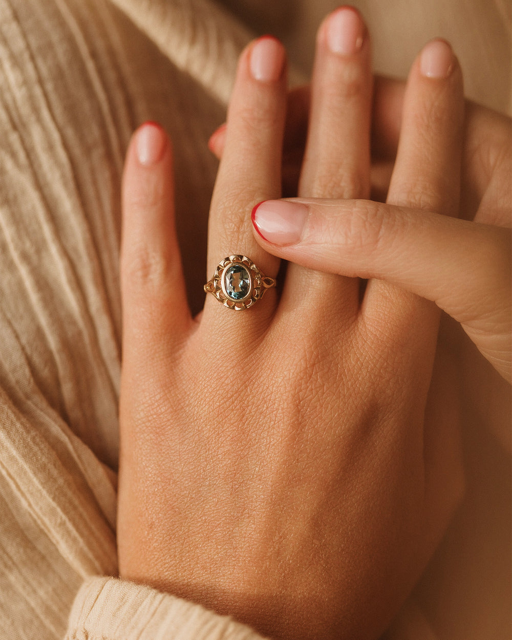 Eliza 9ct Gold Blue Topaz Ring