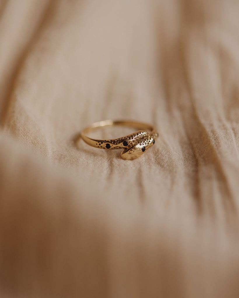 Minerva 9ct Gold Sapphire Snake Ring