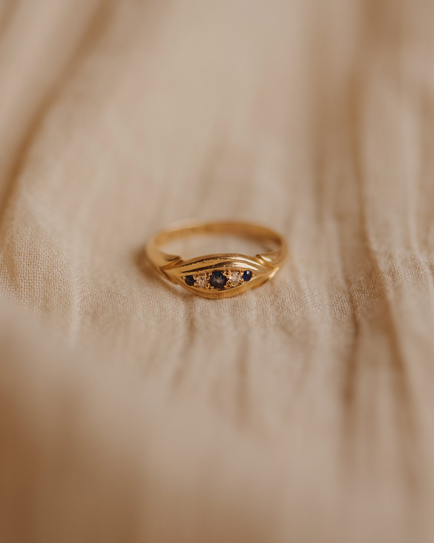 Image of Susie 1902 18ct Gold Antique Sapphire & Diamond Ring