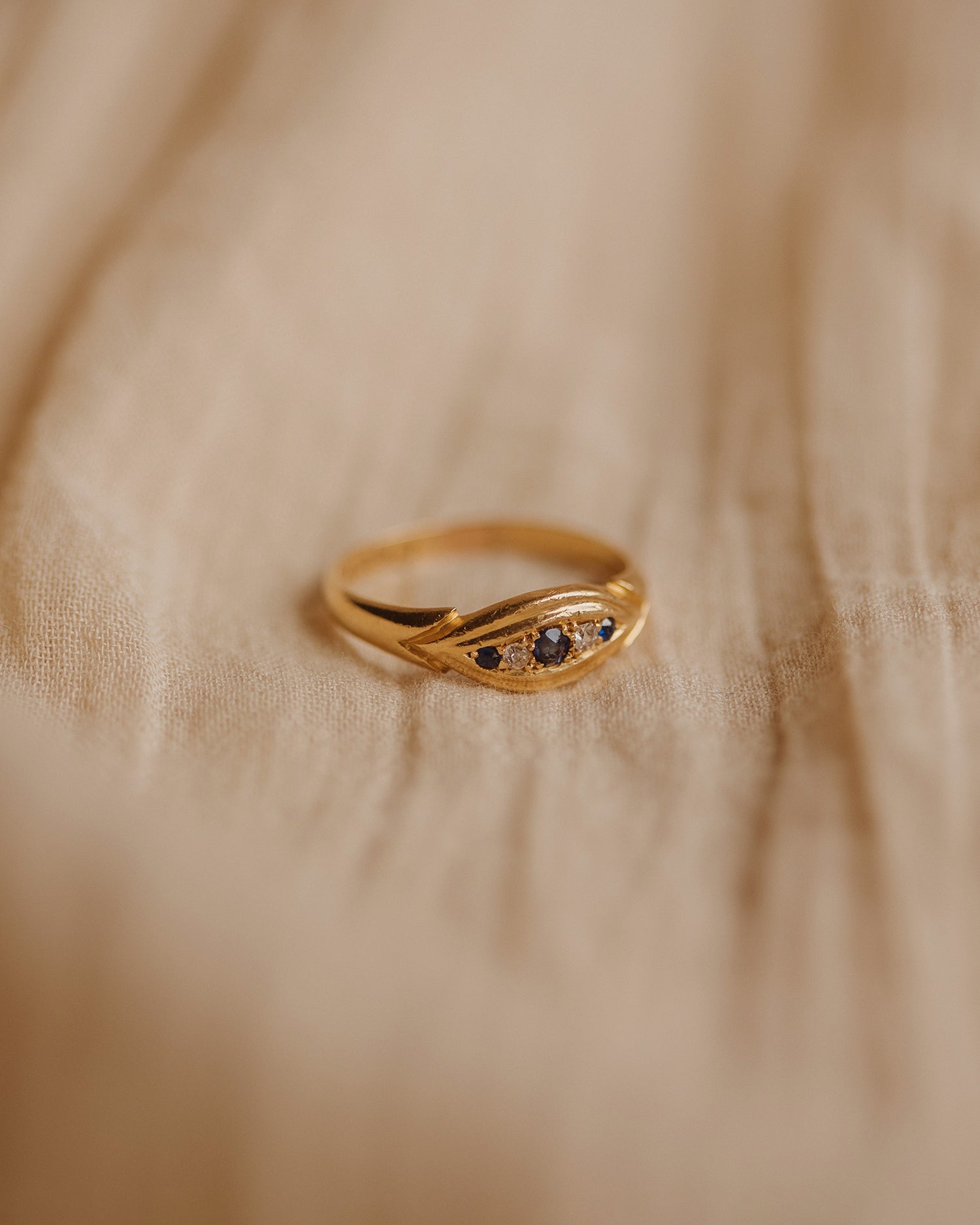 Susie 1902 18ct Gold Antique Sapphire & Diamond Ring