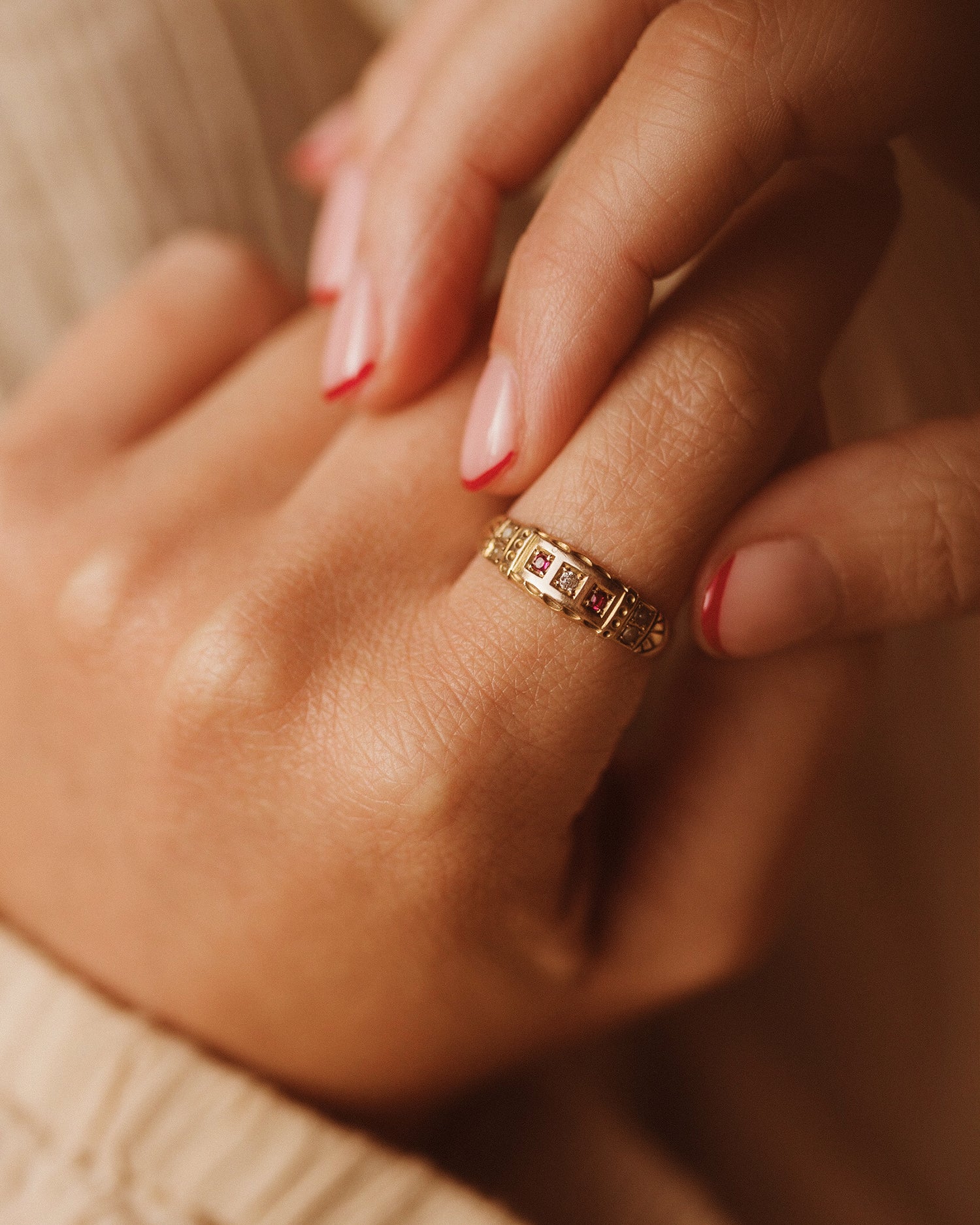 Image of Rosemary 15ct Gold Ruby & Diamond Ring