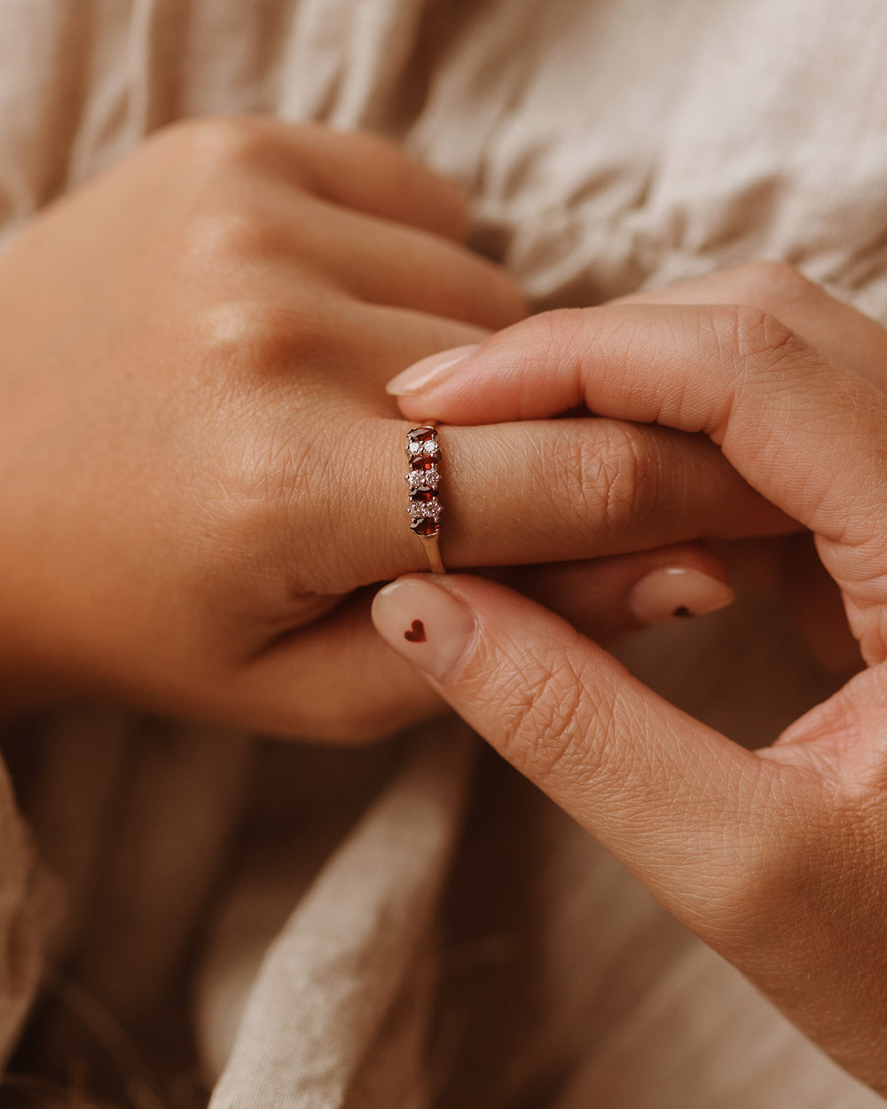 Ethel 9ct Gold Garnet Ring