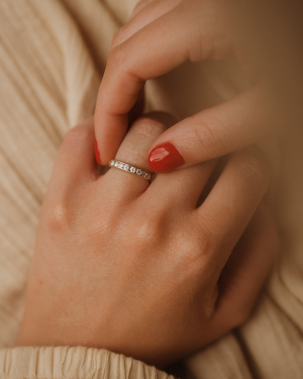 Peggy Vintage 9ct Gold Half Eternity Ring