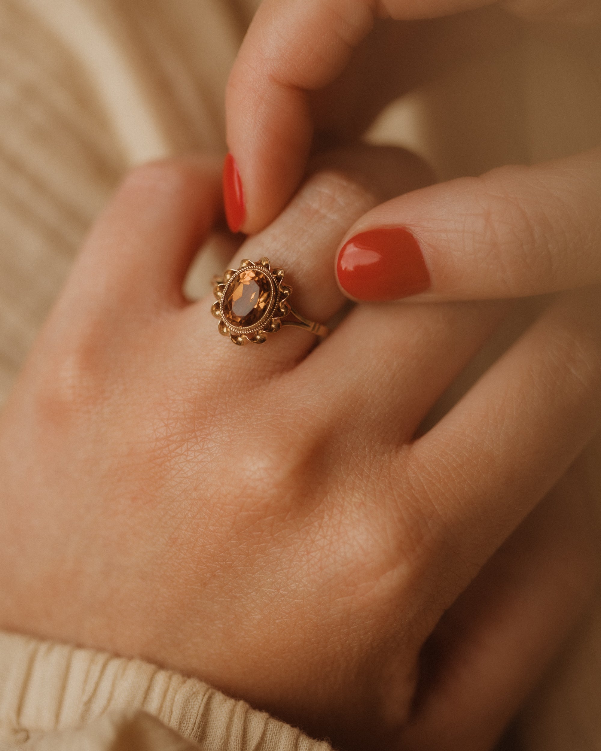 Image of Bertie 1971 9ct Gold Citrine Ring