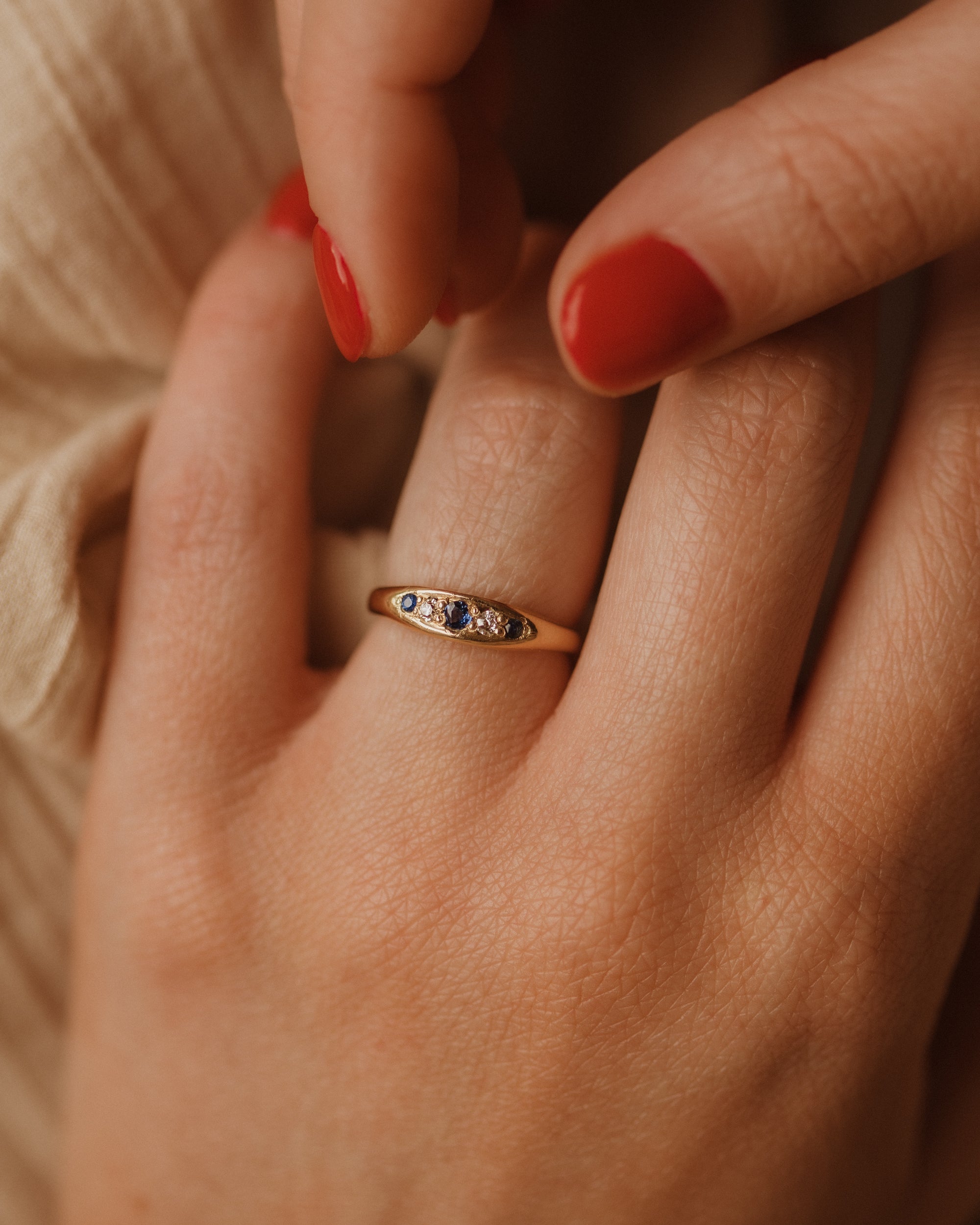 Image of Clara 1914 18ct Gold Sapphire & Diamond Ring