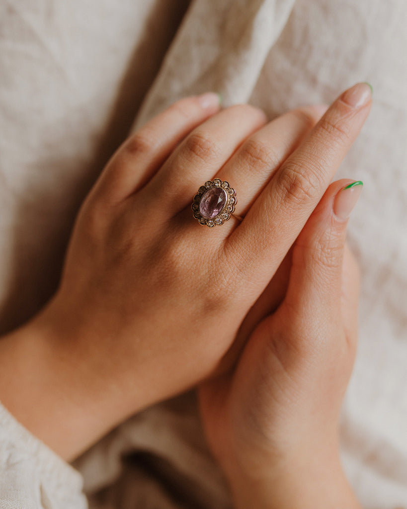 Amethyst Ring Rose Gold, Marquise Crown Ring With Marquise Amethyst,  Perfect Matching Band - Etsy UK