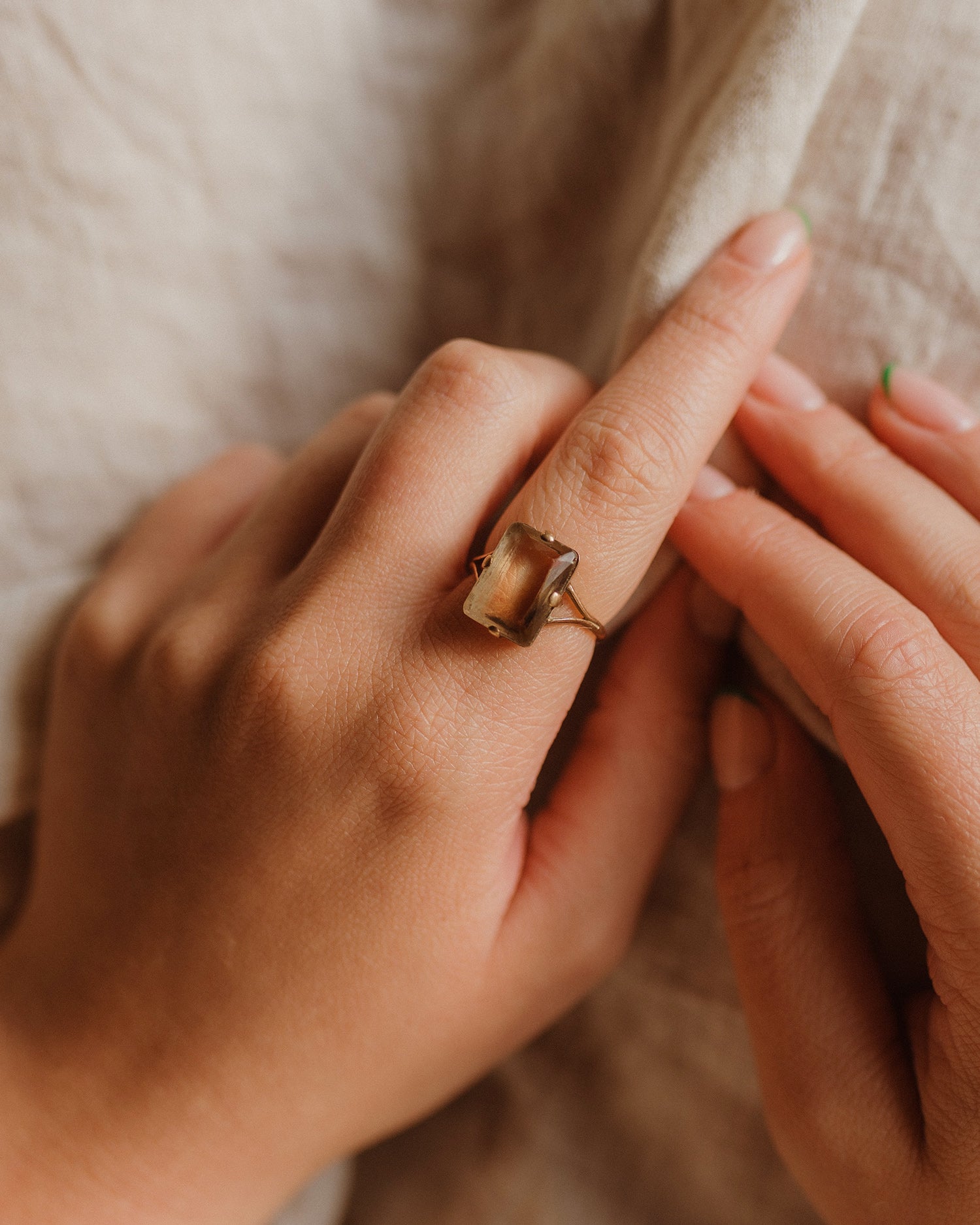 Image of Evelyn 9ct Gold Smoky Quartz Ring