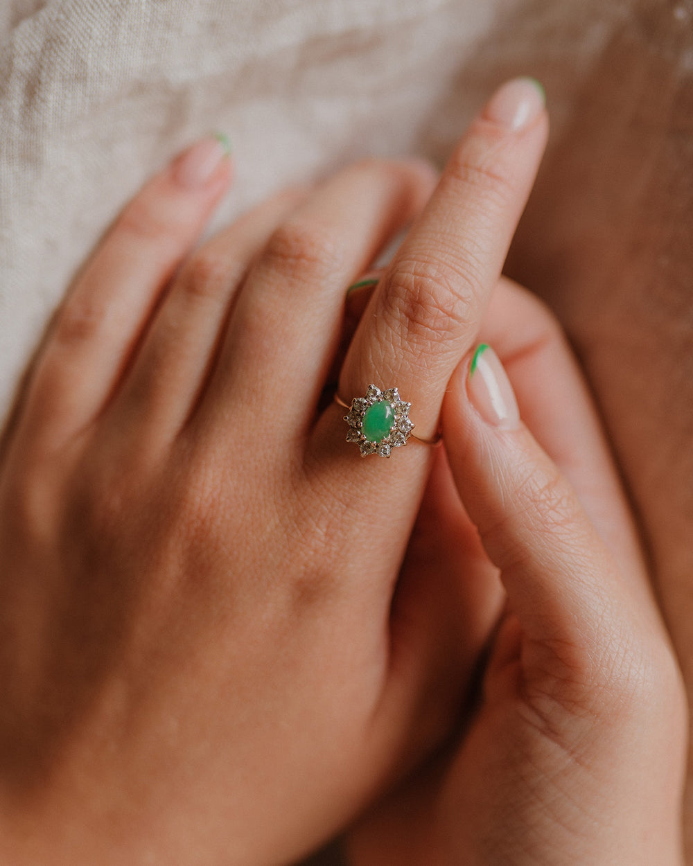 Iris 9ct Gold Jade Ring