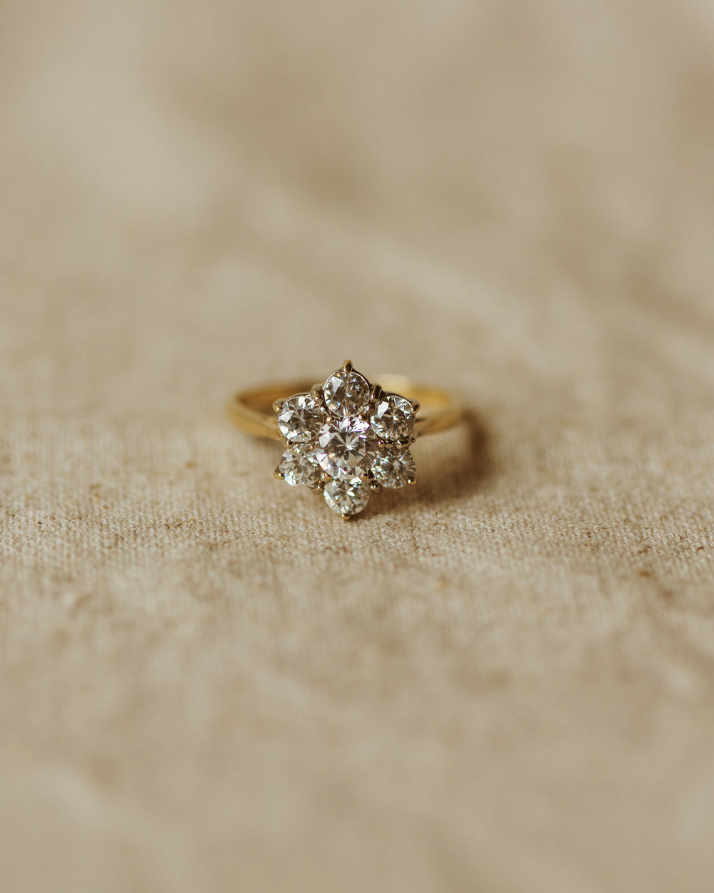 Celeste Vintage 9ct Gold Flower Cluster Ring