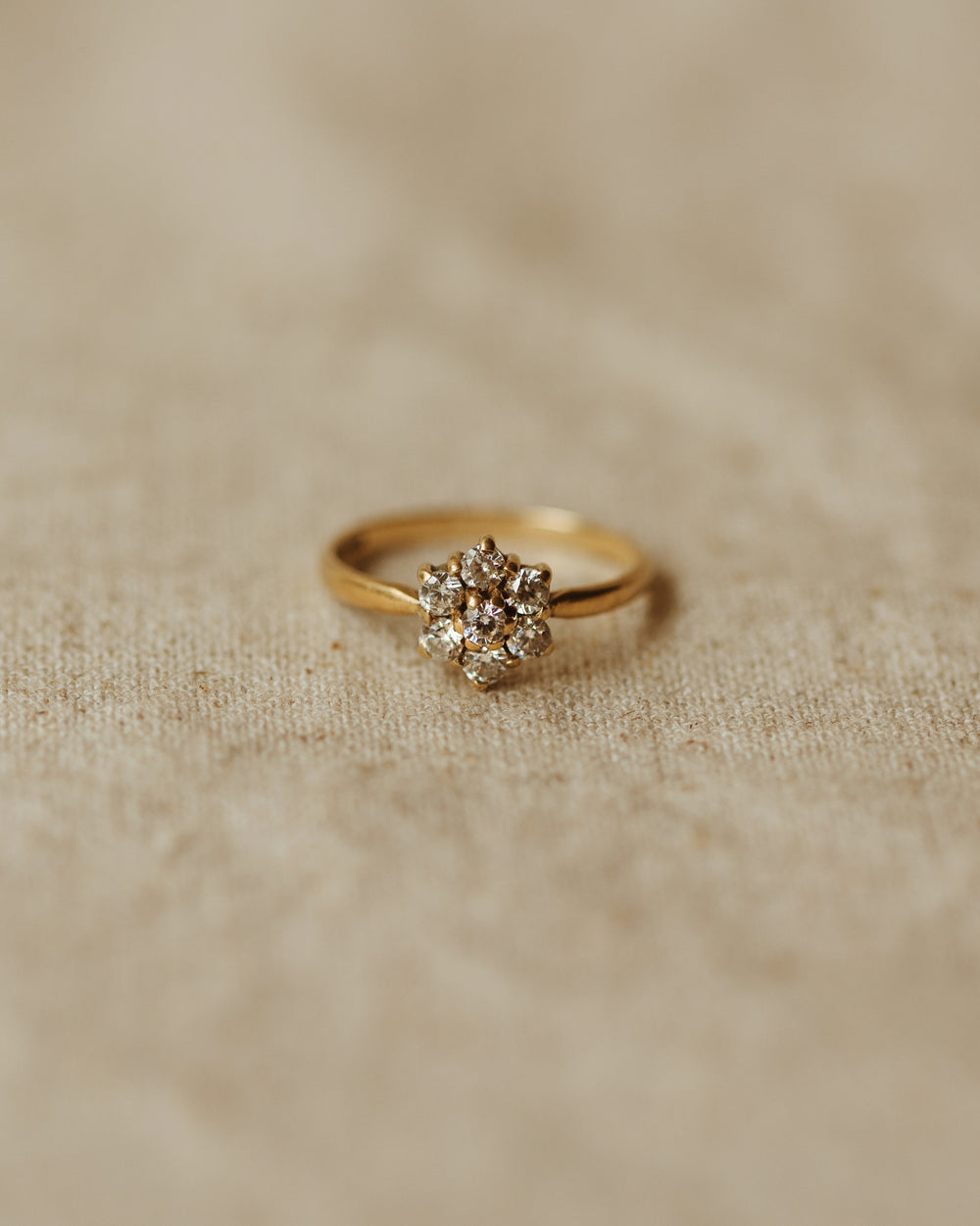 Inez 1981 9ct Gold CZ Cluster Ring