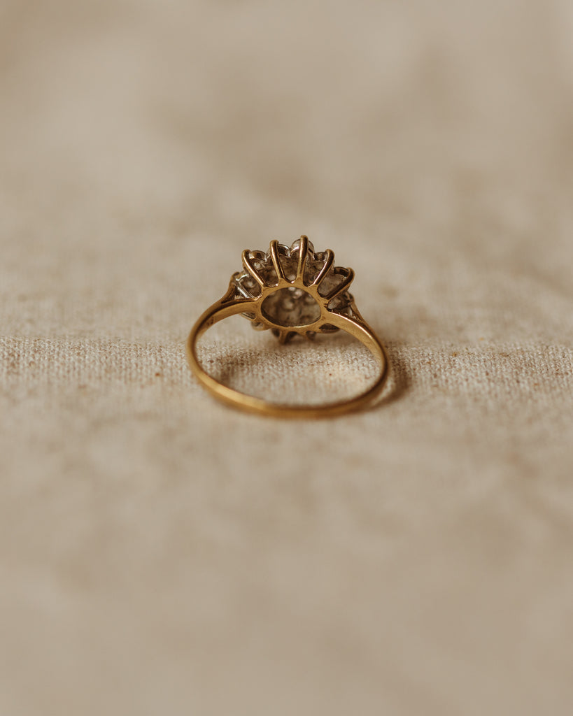 Nancy Vintage 9ct Gold CZ Cluster Ring