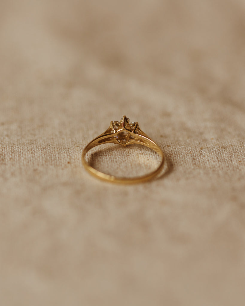 Sylvia 1990 9ct Gold CZ Cluster Ring