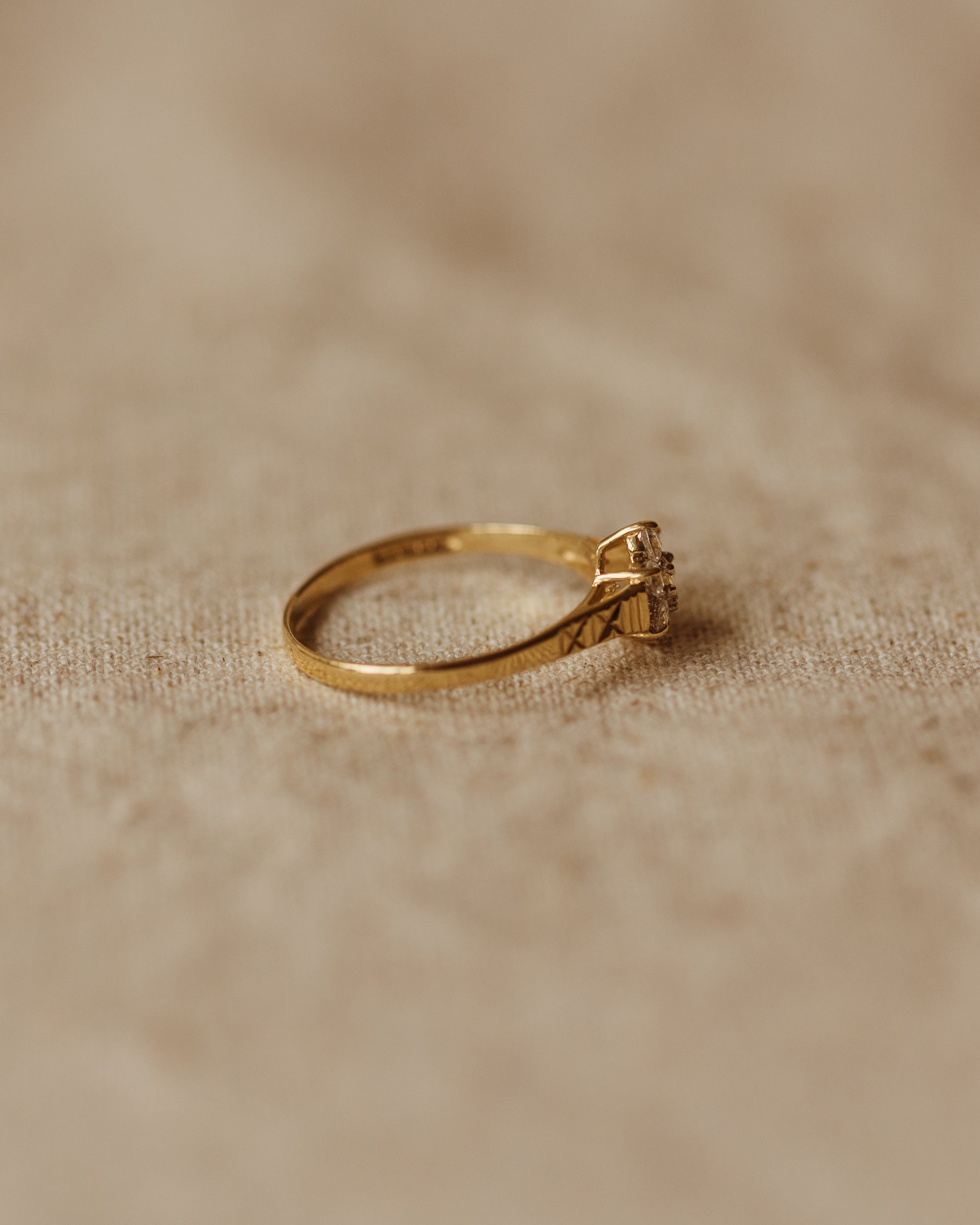 Sylvia 1990 9ct Gold CZ Cluster Ring