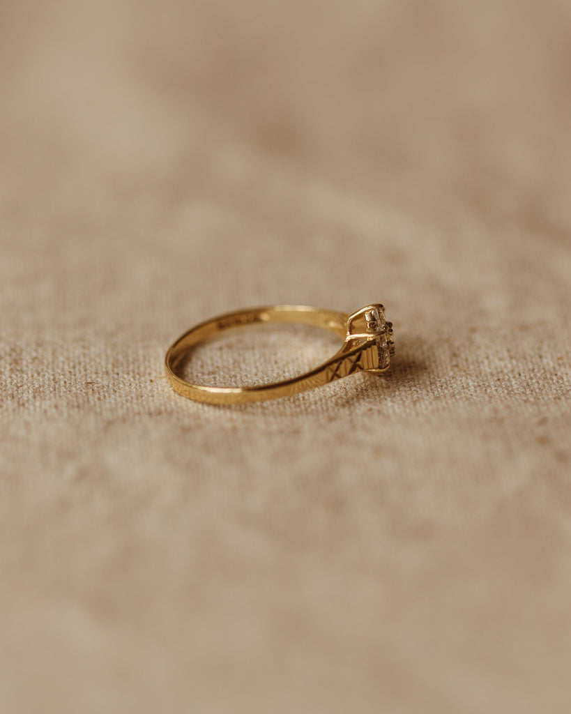 Sylvia 1990 9ct Gold CZ Cluster Ring