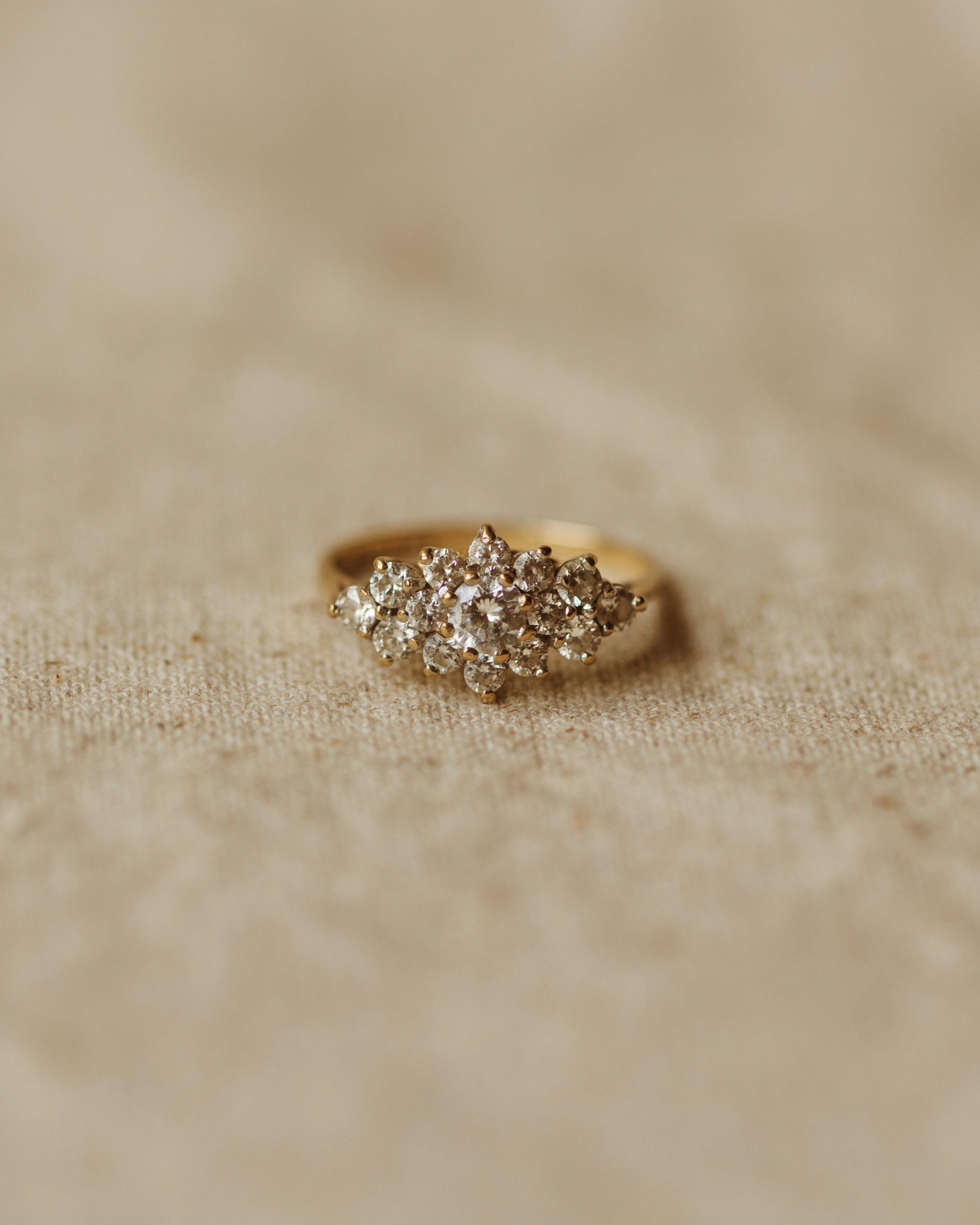 Image of Cecilia Vintage 9ct Gold Cluster Ring