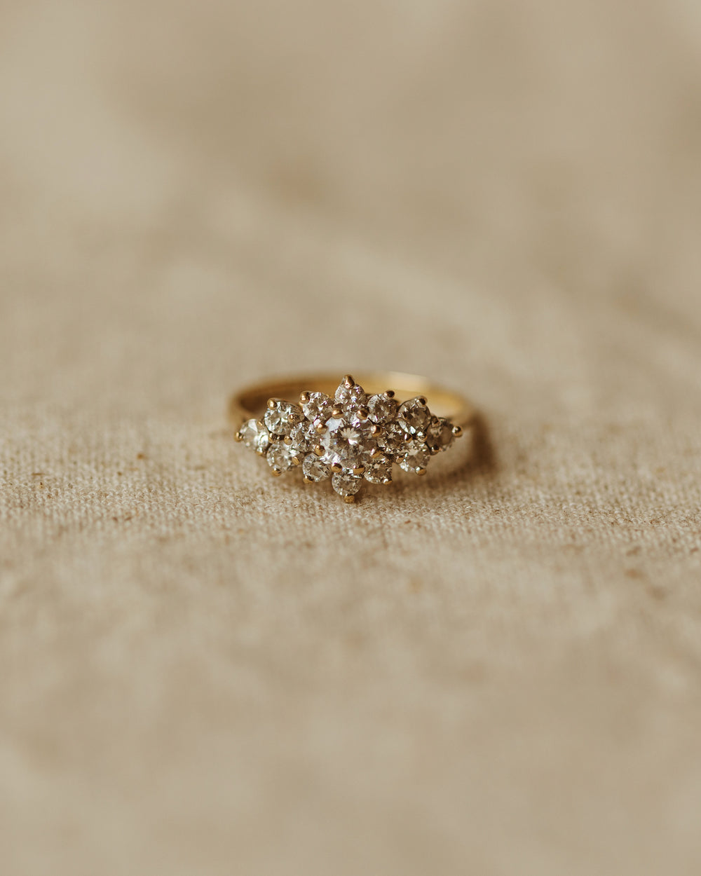 Cecilia Vintage 9ct Gold Cluster Ring