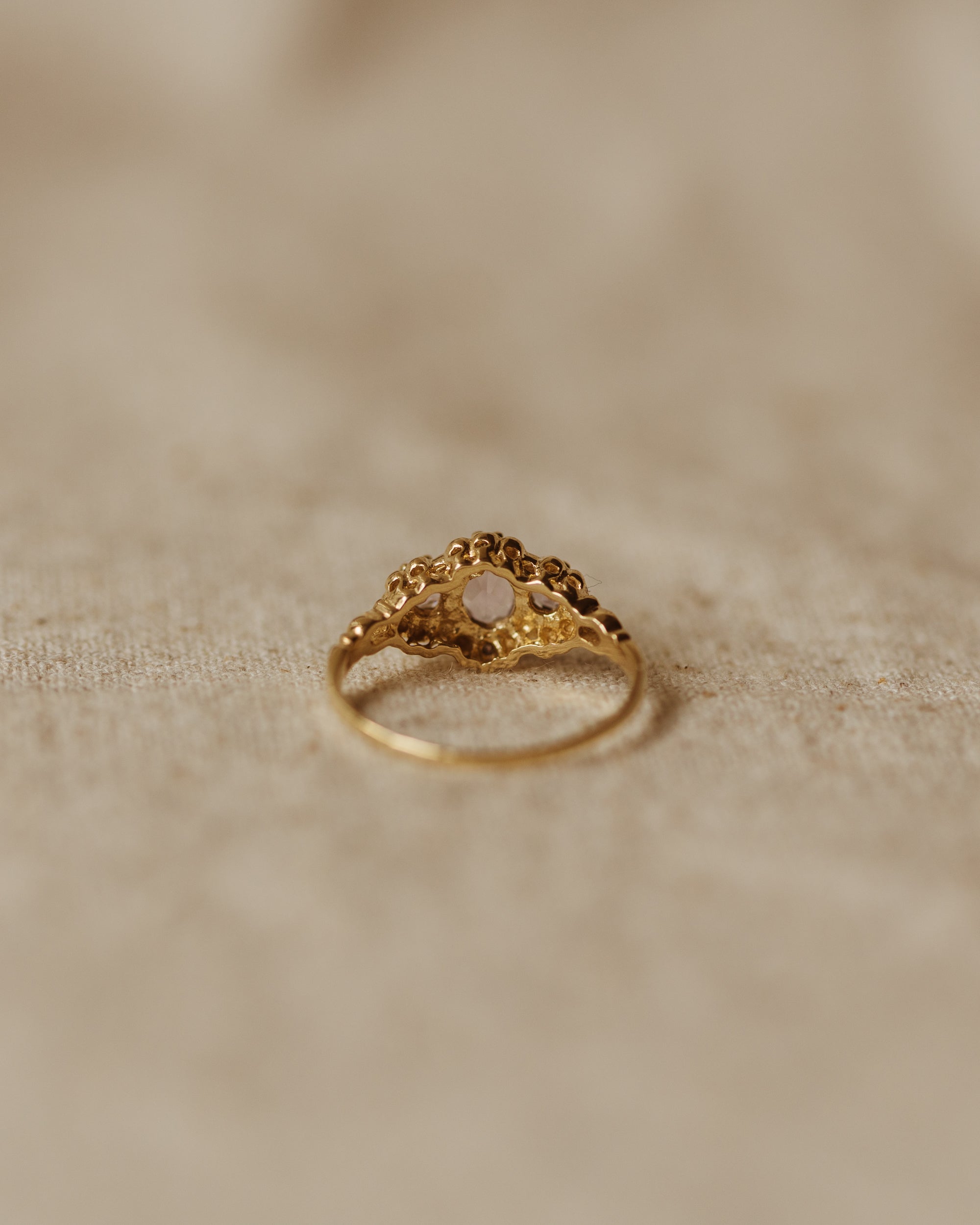 Antoinette 1987 9ct Gold Amethyst & Diamond Ring