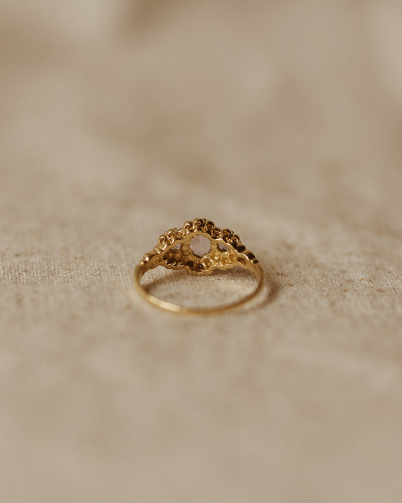 Antoinette 1987 9ct Gold Amethyst & Diamond Ring