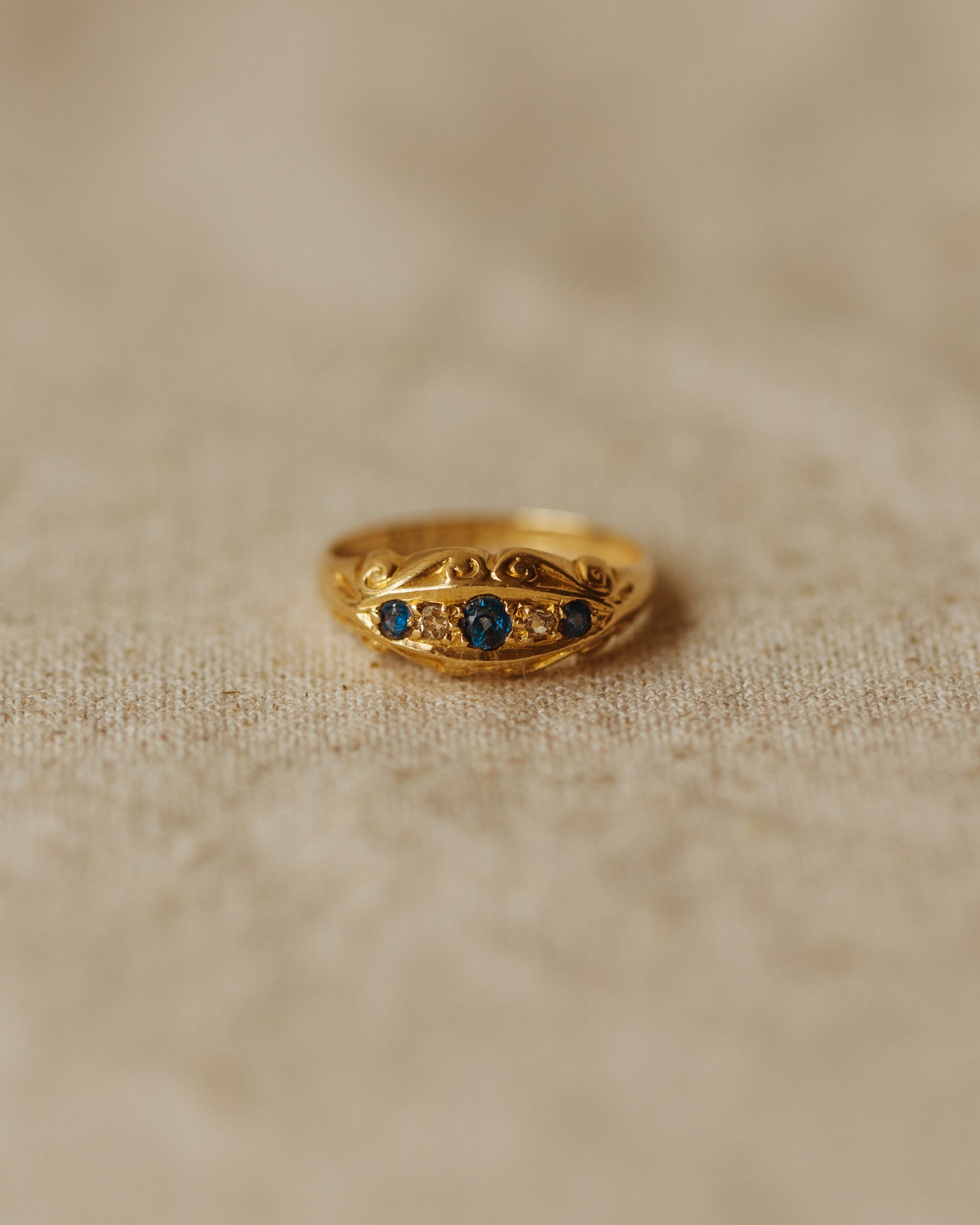 Image of Olive 1918 18ct Gold Sapphire & Diamond Ring