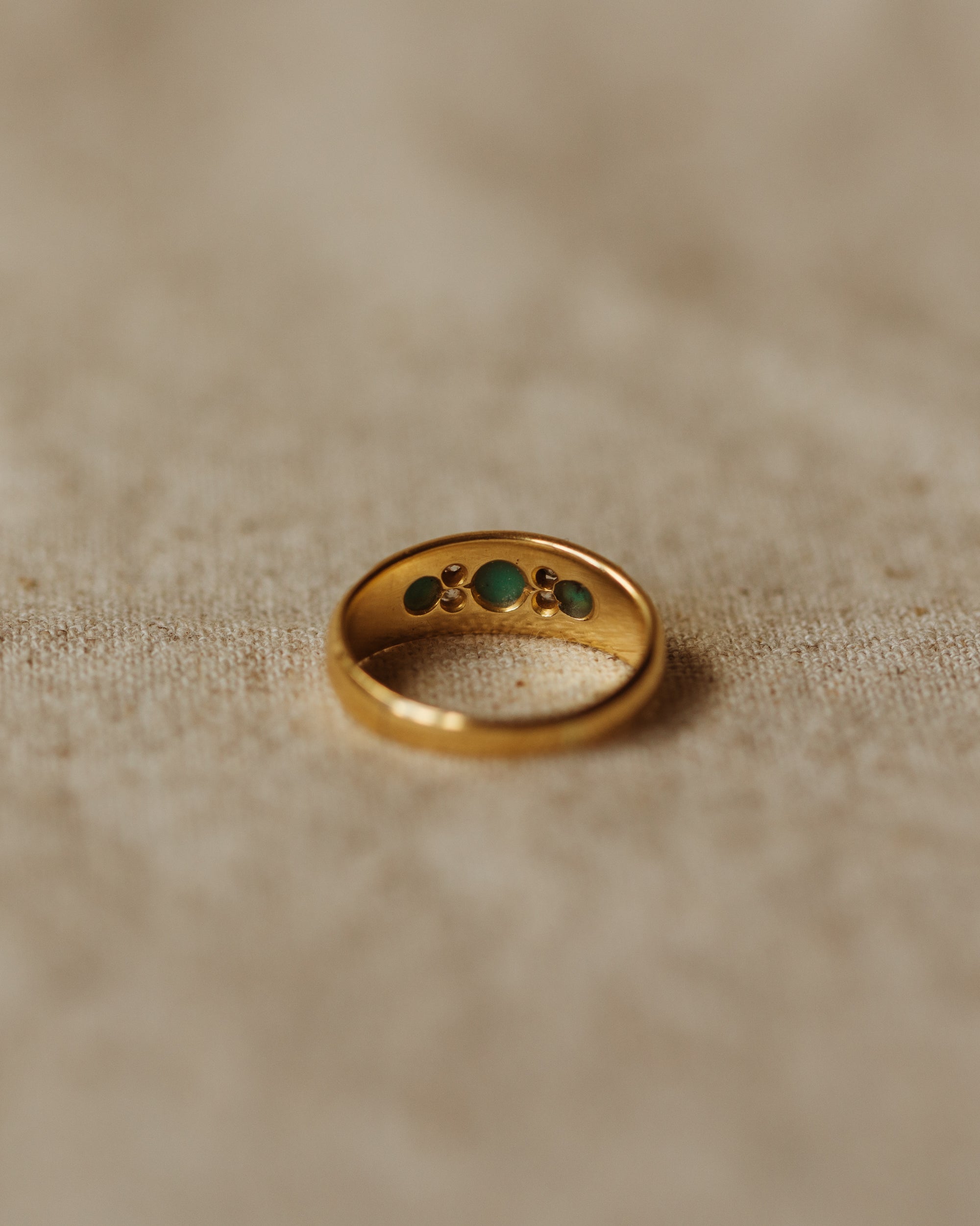 Winifred 1812 Antique 18ct Gold Turquoise & Diamond Ring