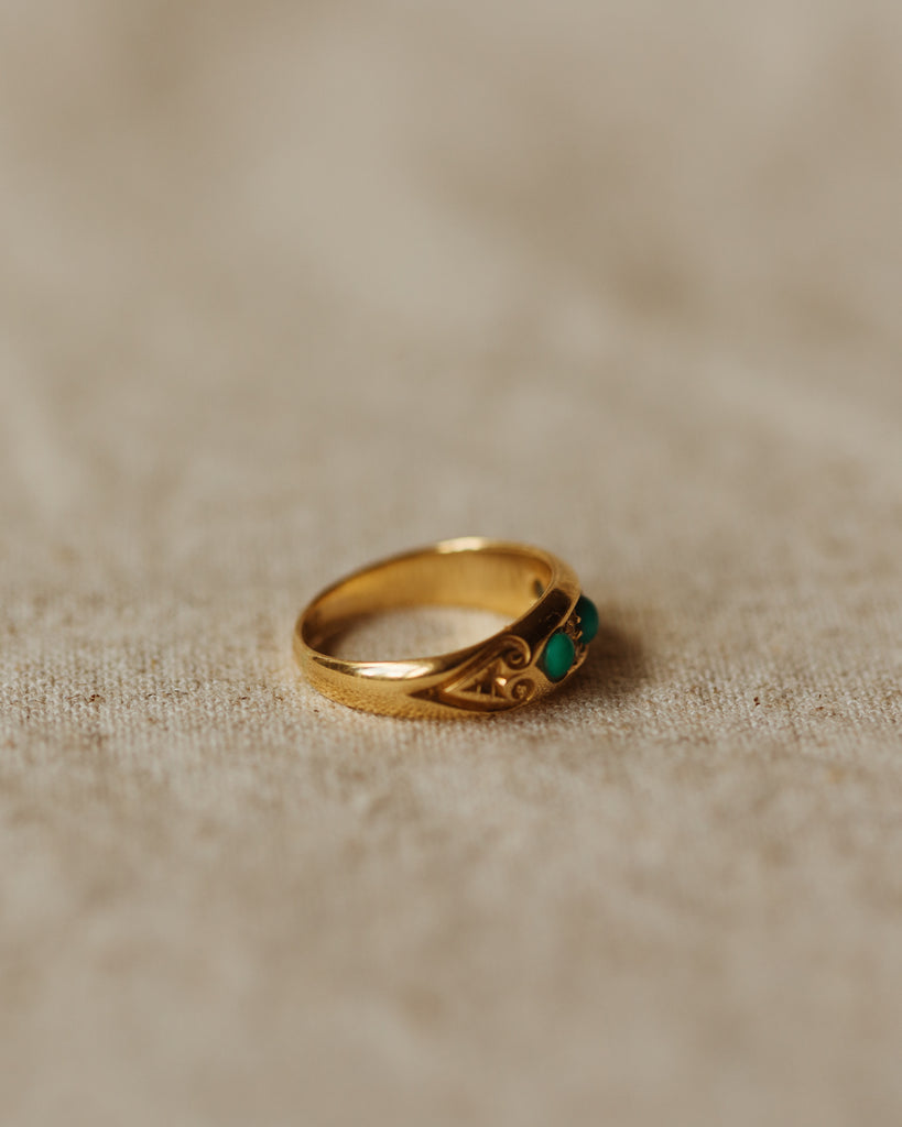 Winifred 1812 Antique 18ct Gold Turquoise & Diamond Ring