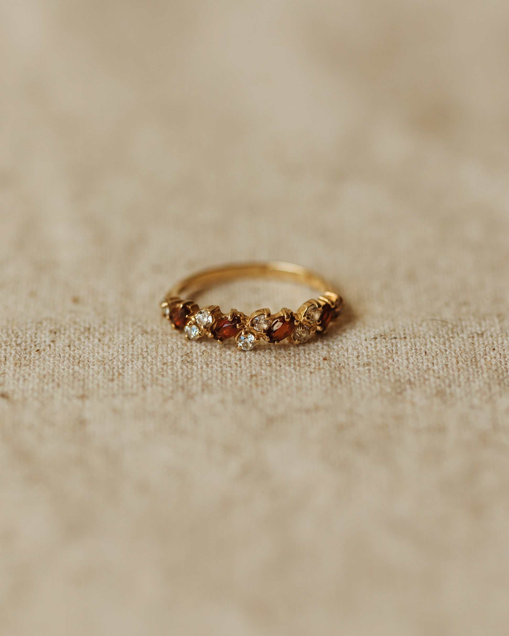 Image of Francine Vintage 9ct Gold Garnet Ring