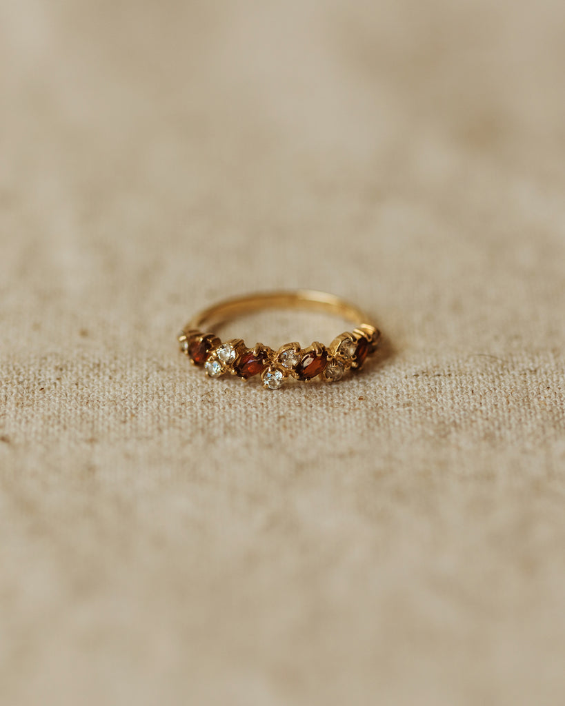 Francine Vintage 9ct Gold Garnet Ring