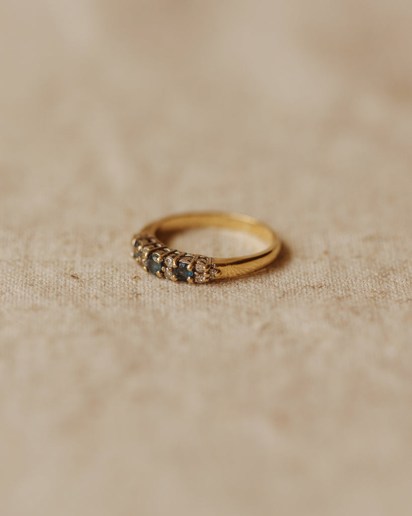 Alina Vintage 9ct Gold Aquamarine & Diamond Ring