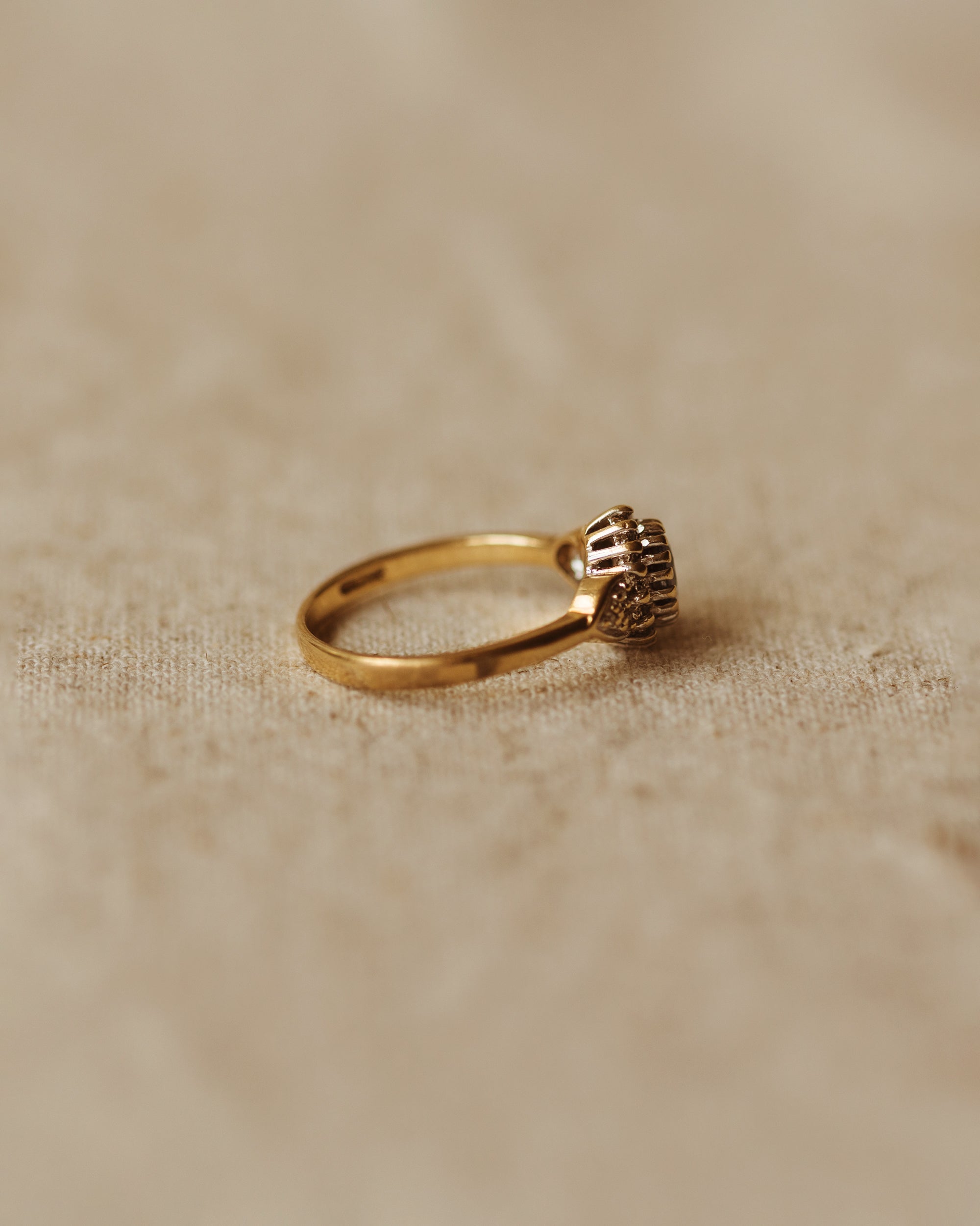 Eliza Vintage 9ct Gold Blue Topaz & Diamond Ring