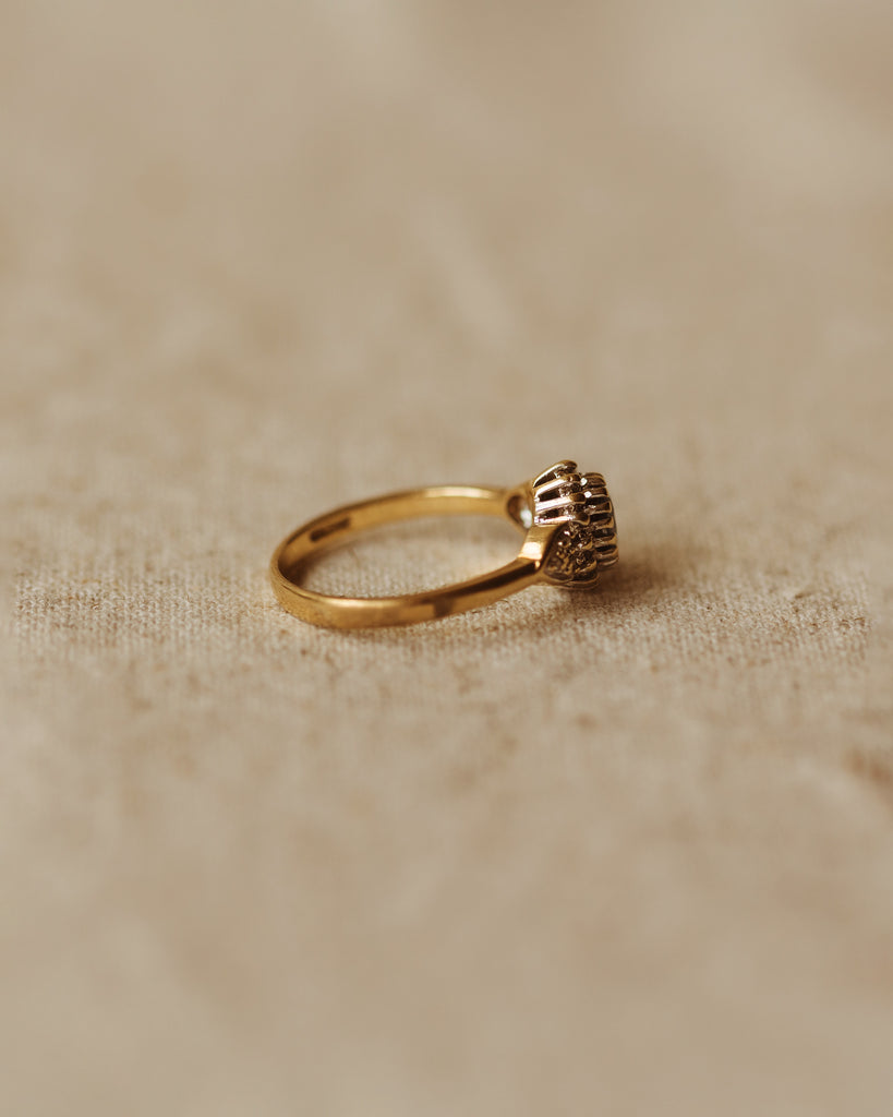 Eliza Vintage 9ct Gold Blue Topaz & Diamond Ring