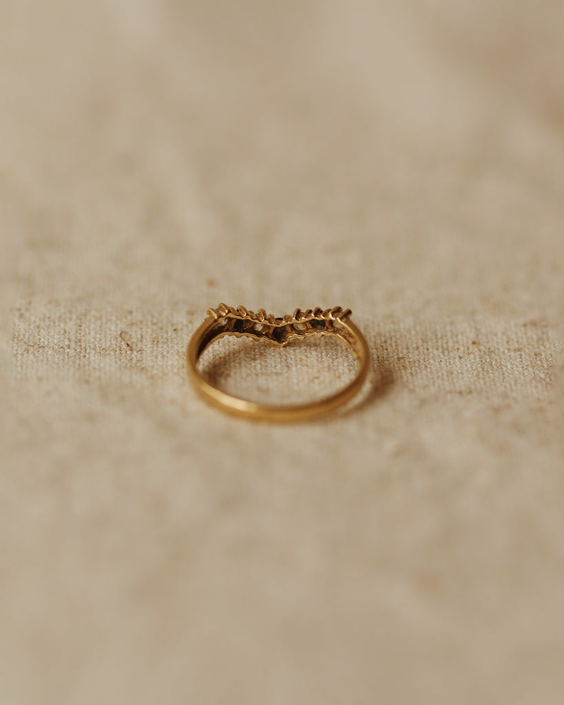 Trudy Vintage 9ct Gold Sapphire Wishbone Ring